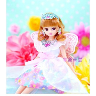 莉卡娃娃衣服 licca 娃娃衣服 公主 禮服 莉卡 《1蝴蝶愛心耳環+2花朵仙子粉翅膀公主禮服+3鞋》/莉卡正版 散貨