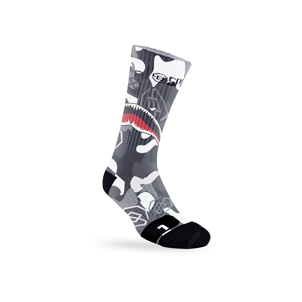 SPOX - DOPE CREW 塗鴉襪 &lt;&lt; 飛虎隊黑鯊魚 &gt;&gt; 潮流 中筒襪 小腿襪 運動襪 襪子 台灣製造 籃球襪