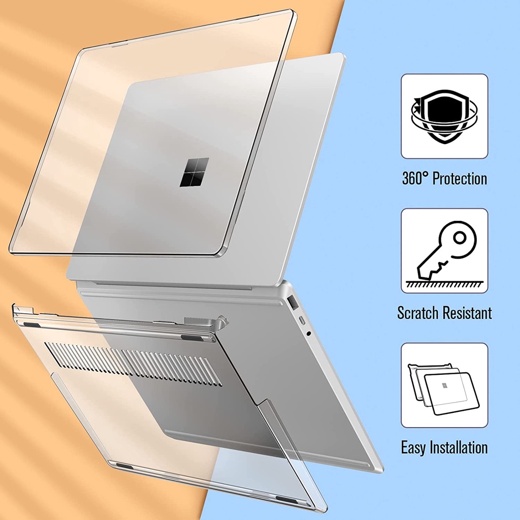 微軟 適用於 Surface labtop Go 1 Go 2 12.4 英寸(2022-2020 年發布)硬殼保護套的