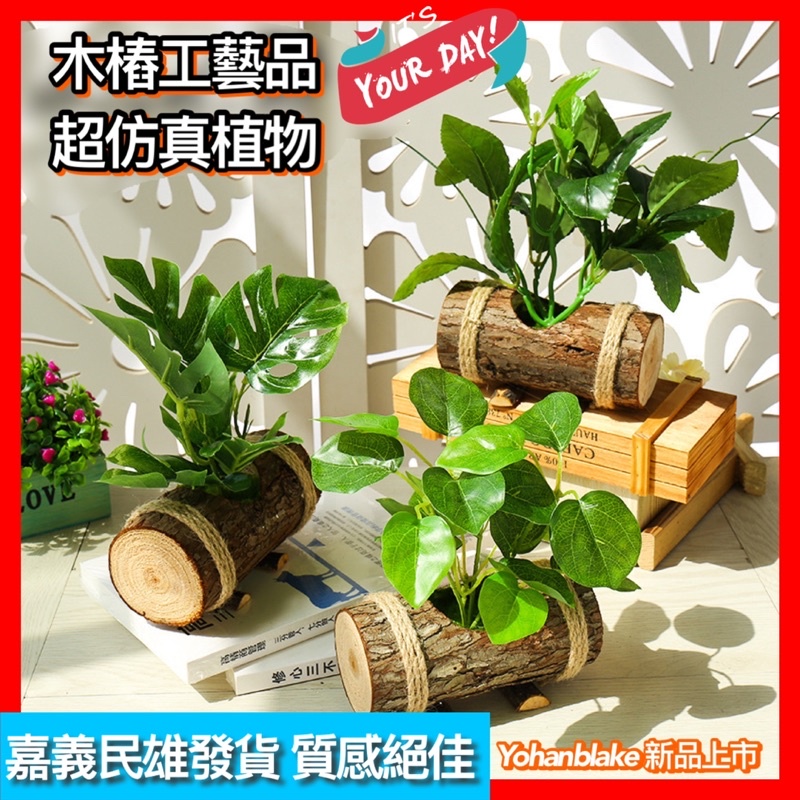 創意木頭盆栽 綠植盆景綠色植物植物超擬真植物藤蔓桌上植物盆栽小盆栽 蝦皮購物