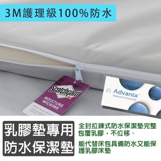 【SUD】五公分床墊專用｜3M拉鍊式防水保潔墊 尺寸可訂做/防水/防蹣/透氣/乳膠套