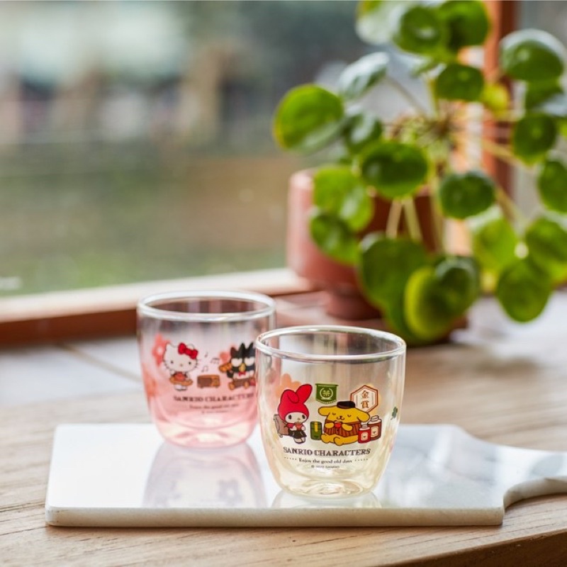HOLA代購 Sanrio三麗鷗雙層玻璃杯2入組-220ml