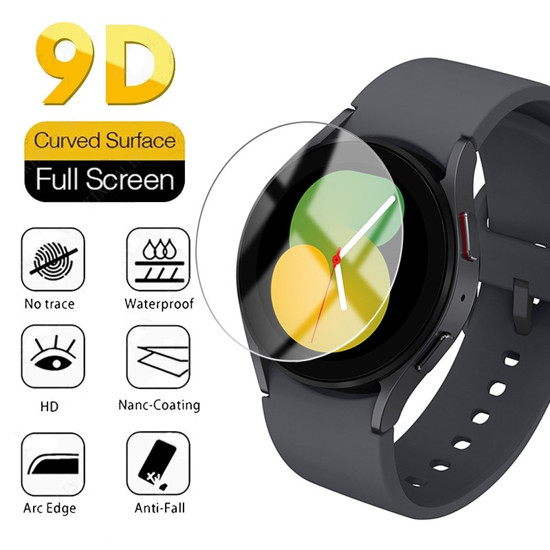 全覆蓋高清透明鋼化玻璃膜, 適用於 Samsung Galaxy Watch 5 44mm 40mm, 智能手錶防刮擦屏