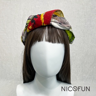 【NicoFun 愛定做】魔術頭巾 絲棉 寬版 鋁線造型髮帶 圍巾 帽飾 髪帶 髪飾 頭飾 頭巾（絲棉款）