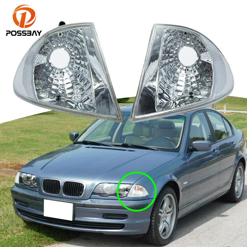 BMW 【現貨】寶馬3系E46轎車前角燈外殼無燈泡1999-2001全新