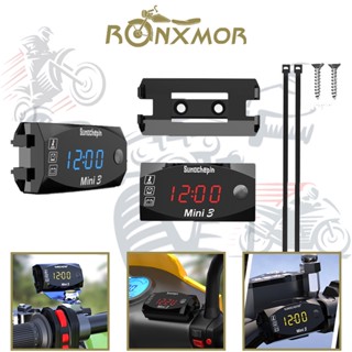 Ronxmor 摩托車 DC6V-30V 3 合 1 數字時鐘 + 溫度計 + 電壓電壓表 LED 顯示摩托車 IP67