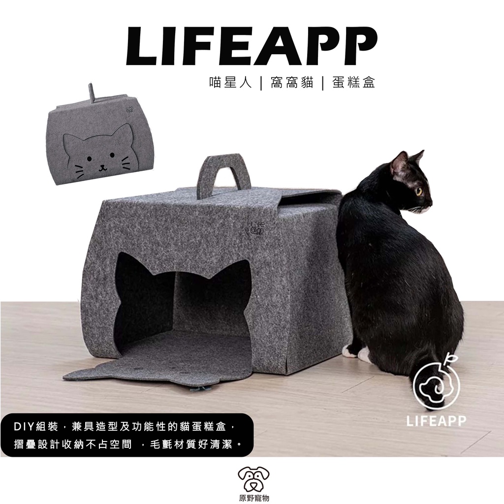 【新品 免運】LIFEAPP 貓蛋糕盒 | DIY貓窩 寵物窩 造型貓屋 寵物窩 不織布窩 自行組裝｜RBB