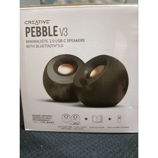 CREATIVE Pebble V3 USB 桌上型藍牙喇叭黑