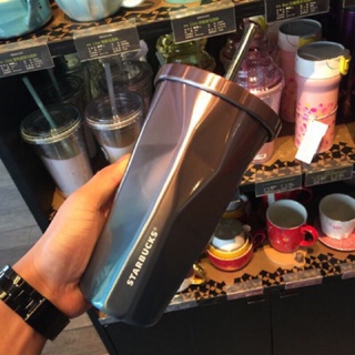 双11活动 低價促銷 Starbucks星巴克 漸層菱形杯不鏽鋼 環保杯送吸管送杯刷送杯墊304不鏽鋼