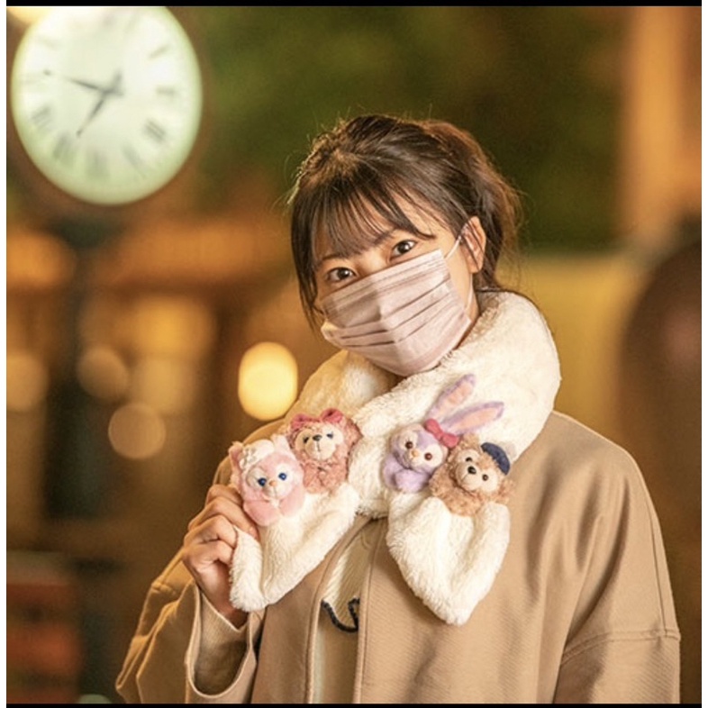 日本東京迪士尼 disneysea 達菲熊好朋友 2022 冬季限定 圍巾 雪莉玫 史黛拉 琳娜貝兒