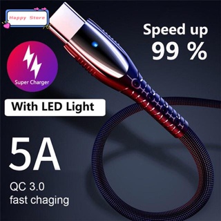 5A Fast QC 3.0 charging LED Light Micro USB / Type-C Cable