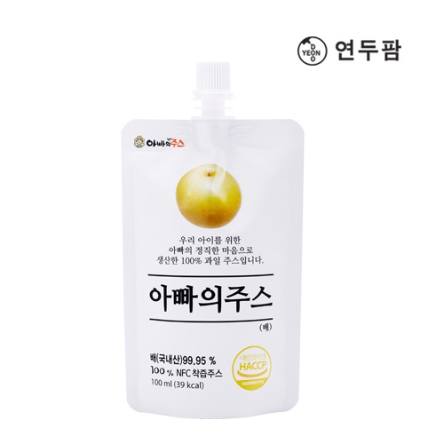 【韓國 YEONDOOFARM 妍杜農場】水梨汁 100ml 果汁 幼童即可食用