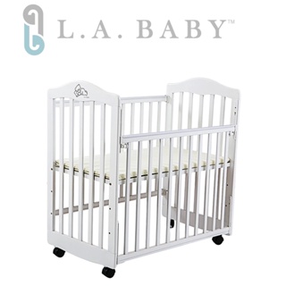【門市展示中】美國 L.A. Baby 蒙特維爾美夢熊小床 實木 適用育嬰 託嬰中心 附發票 板橋【uni-baby】