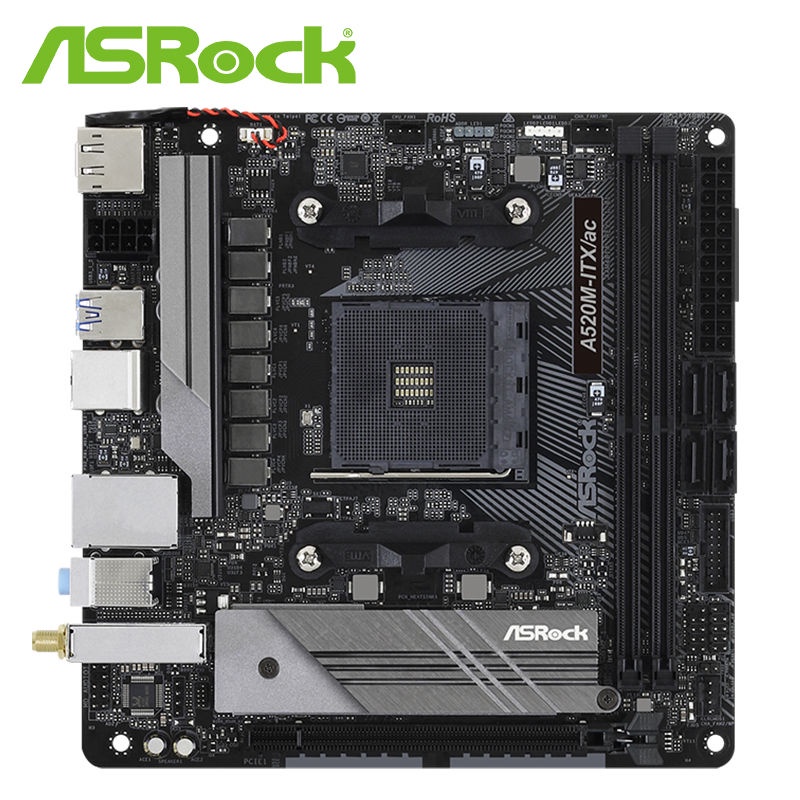 【臺灣現貨】ASROCK/華擎科技 A520M-ITX/ac 電腦檯式機主板支持5600G 5700G