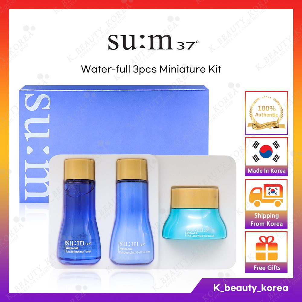 [SU:M37] Sum37 Water-full 3pcs Miniature Kit (爽膚水+乳液+面霜) / 面