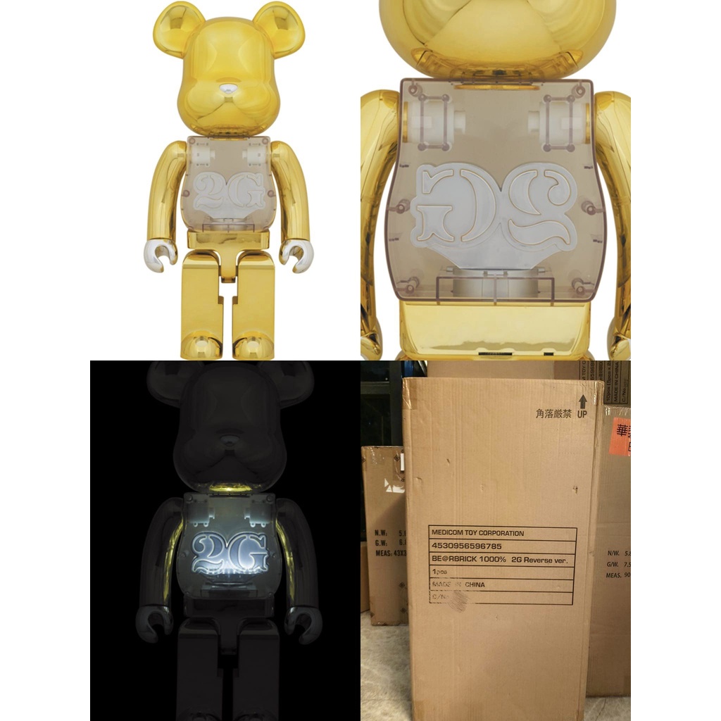 全新未拆 BE@RBRICK 2G REVERSE 1000％ 肚子會發光 電鍍金2G 1000%