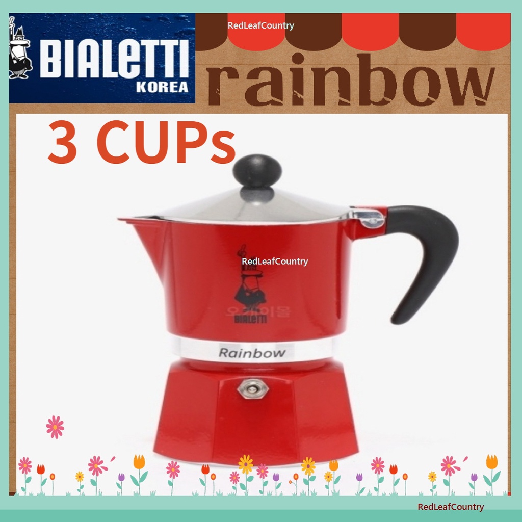 Bialetti Rainbow Espresso 咖啡機,Mokapot 3 杯/紅色/意大利製造