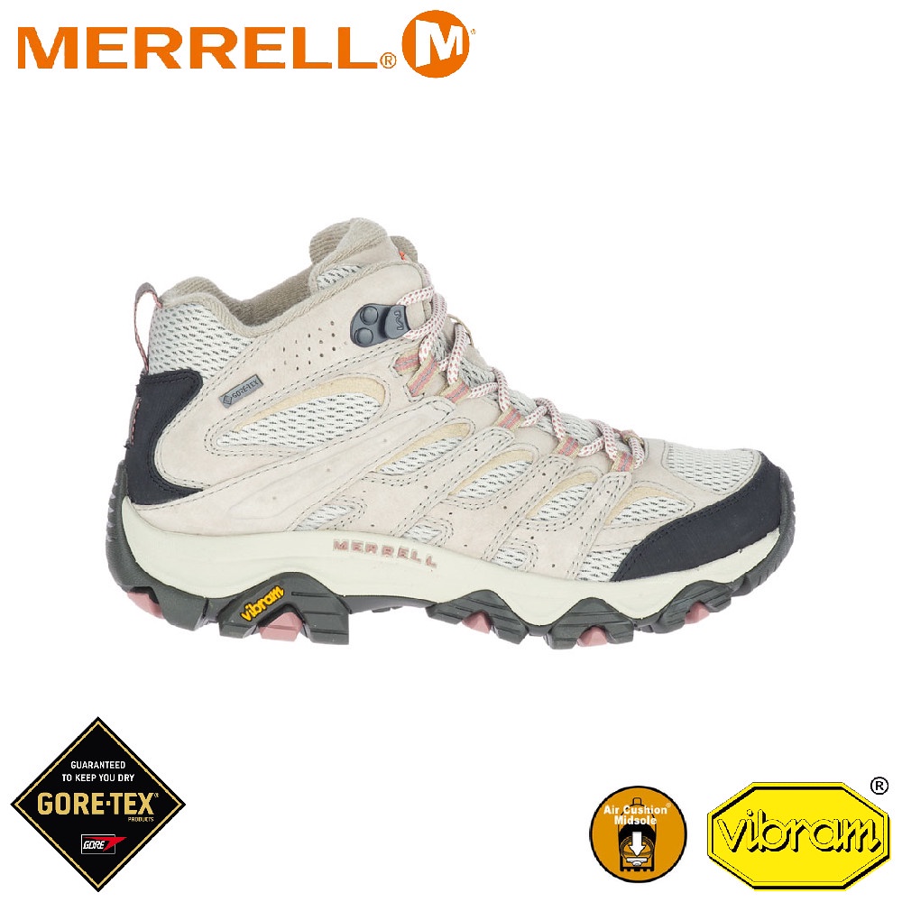【MERRELL 美國 女 MOAB 3 MID GORE-TEX中筒防水登山鞋《奶油白》】 ML036314