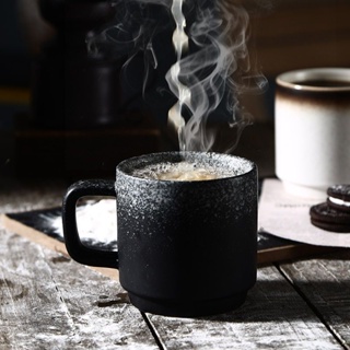可客製化LOGO日式復古寬口拿鐵杯 牛奶杯 咖啡杯 ins甜品杯 早餐杯 陶瓷馬克杯300ml