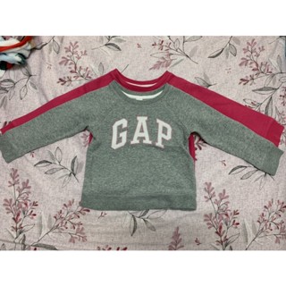 GAP 4T女童刷毛上衣（灰與桃紅）