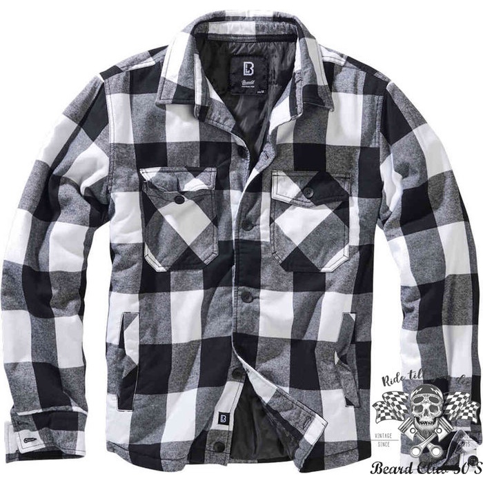 ♛大鬍子俱樂部♛ Brandit ® Lumber Jacket 德國 工裝風格 伐木工 保暖 外套 黑/白 格紋