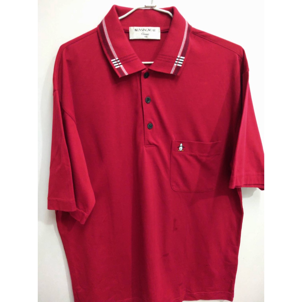 munsingwear日本企鵝紅色短袖polo衫9成新