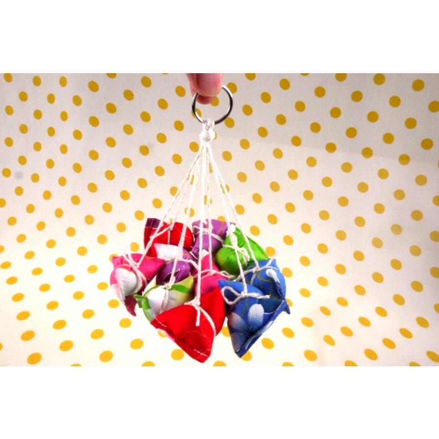 【寶貝童玩天地】【HO205】三角立體粽子吊飾 1串10顆粽子 5色粽 台灣製