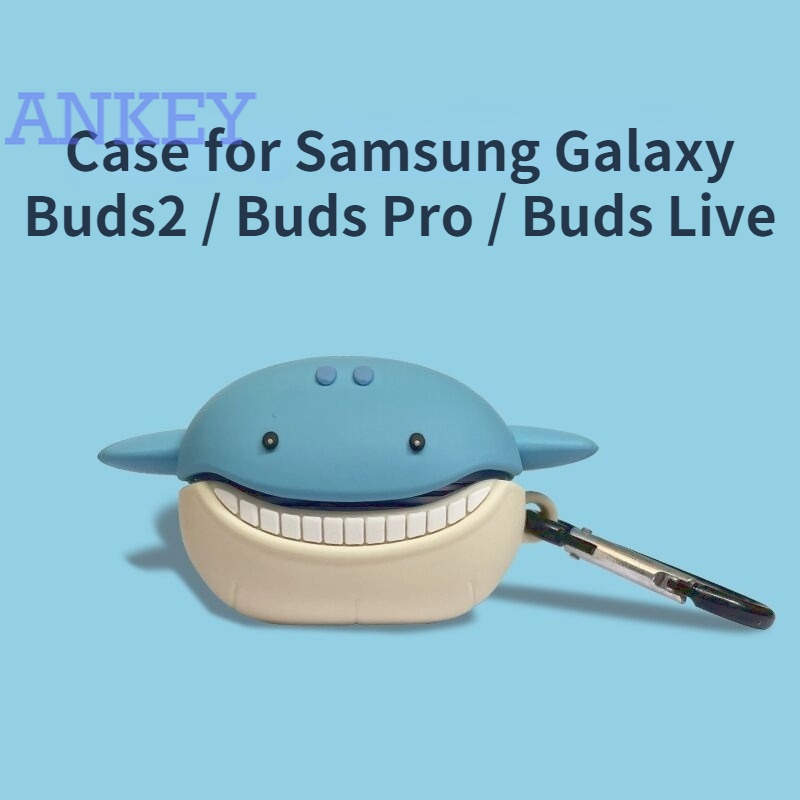 三星Galaxy Buds2 / Buds Pro / Buds Live 耳機保護套 大嘴鯊魚硅膠  軟殼 Ins分體
