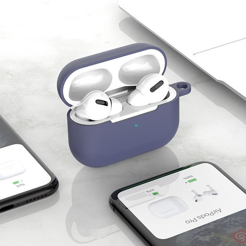 蘋果三代耳機保護套 適用 AirPods Pro 素色 純色 超薄 水洗 掛勾設計  矽膠 防摔套 無線耳機收納盒 軟殼