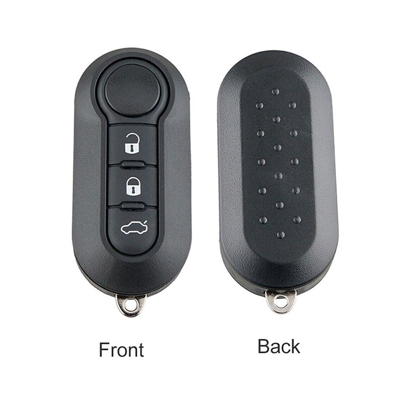 新的!! 1 件黑色遙控鑰匙包 SIP22 折疊鑰匙殼 3 按鈕適用於菲亞特 500 500L Punto Ducato