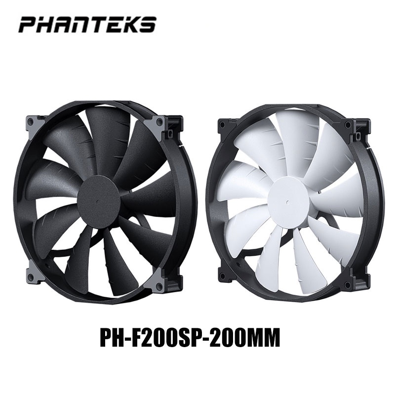 Phanteks F200SP 黑色大風量電腦機箱風扇 200mm 4Pin 靜音散熱風扇 FDB 液壓軸承