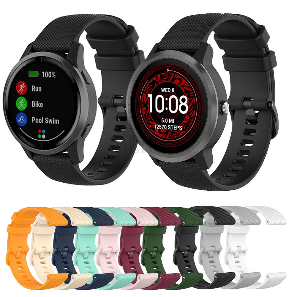 適用於 Garmin Vivoactive 3 4 4S / Venu 2 2S 矽膠手鍊的 18mm 20mm 22m