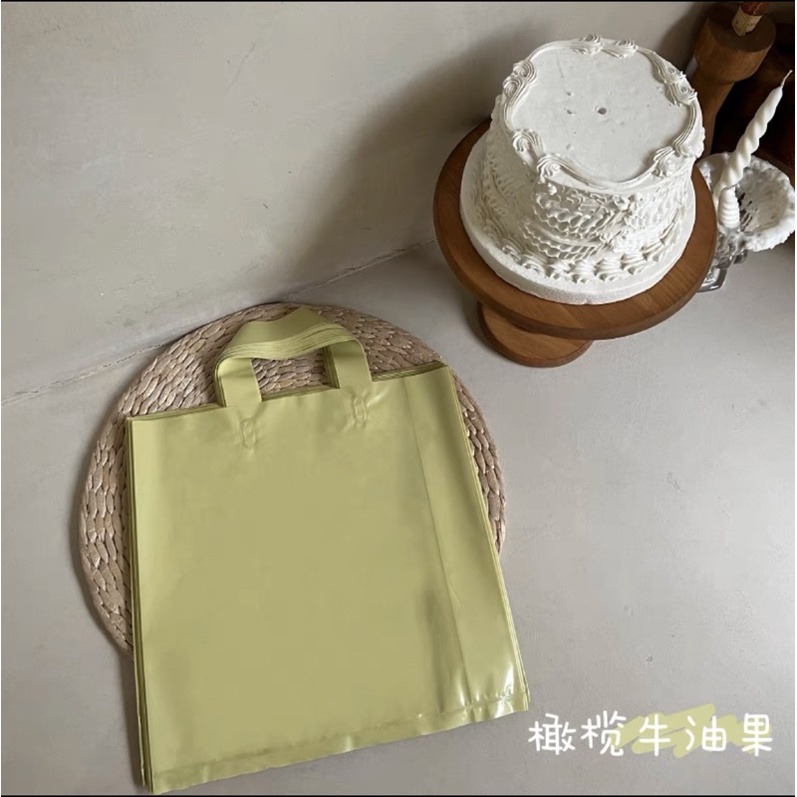 💕台灣現貨💕酪梨  綠色 抹茶 素面  塑膠手提袋 手提塑膠袋 手提袋 購物袋 禮物袋 服飾袋 女裝袋 包裝袋 塑膠袋