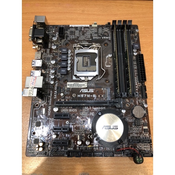 Asus H97M-E 主機板 附DDR3 8Gx2 原廠盒