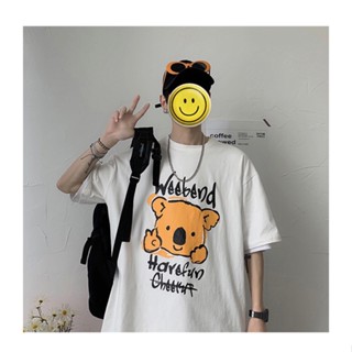 現貨 白色 無尾熊T恤💙中性 寬鬆 新款男女情侶裝新款夏季韓版學生百搭潮上衣寬鬆短袖t恤女