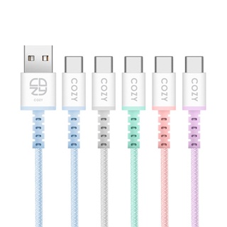 【COZY】馬卡龍編織傳輸充電線(1.2M / 2M) USB to Type-C PD快充線/充電線/安卓充電線