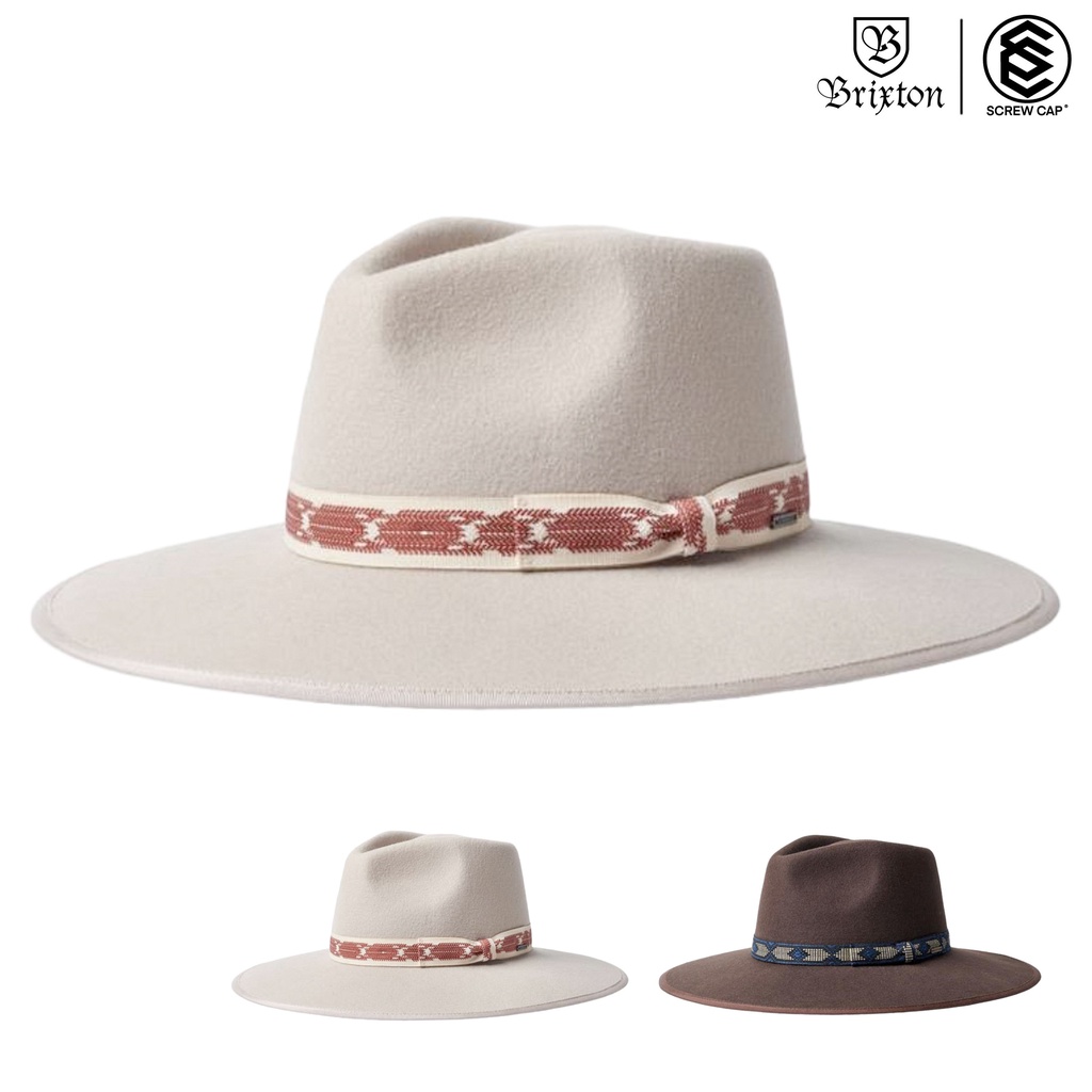 BRIXTON JO RANCHER HAT 圖騰緞帶 硬挺紳士帽 羊毛紳士帽 大邊紳士帽 紳士帽 ⫷ScrewCap⫸