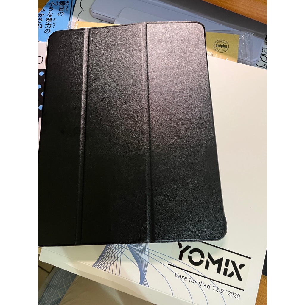 【YOMIX 優迷】2021 Apple iPad Pro12.9吋防摔霧面透殼三折支架保護套(附贈玻璃鋼化貼)
