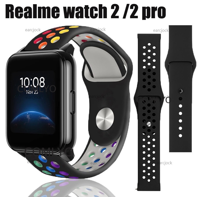 22mm 反扣矽膠錶帶 Realme Watch 2/2Pro /3/3Pro 真我手錶 洞洞透氣 S/SPro 替換帶