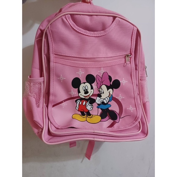 米奇米妮粉紅色後背包 幼稚園、小學生後背包 可寫班級名字的後背包