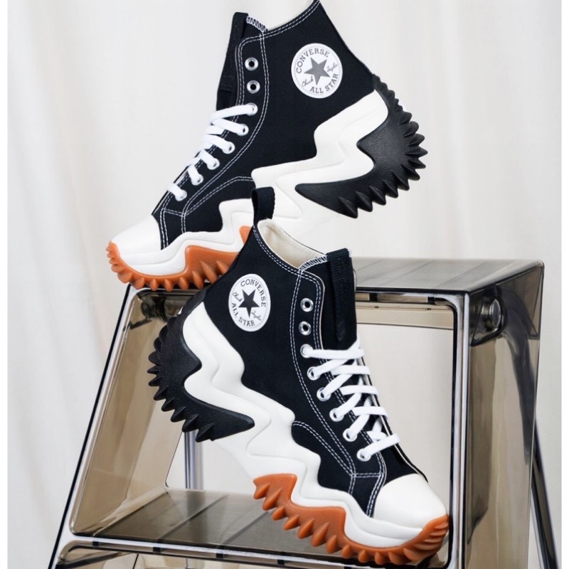 新款Converse Run Star Motion黑色 白色 厚底 高幫增高 休閒鞋 匡威鬆糕鞋 帆布鞋