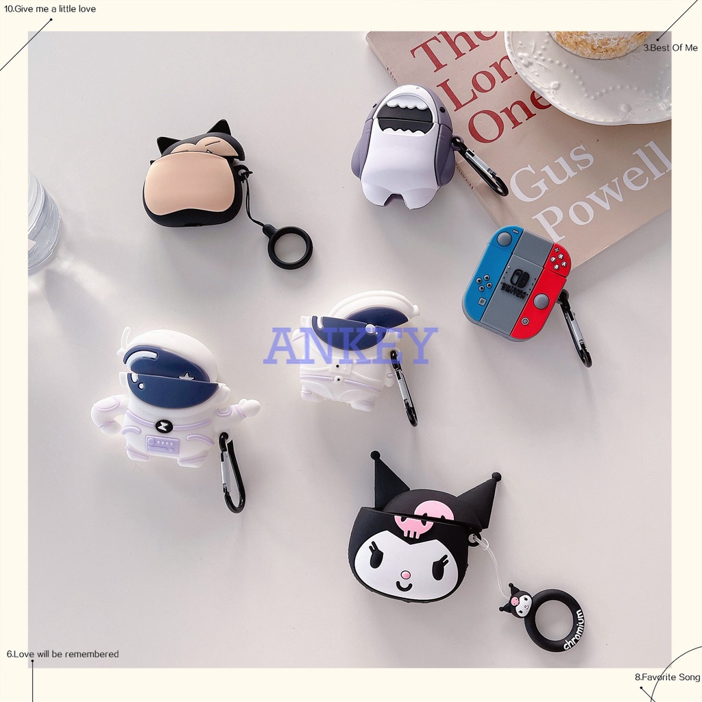 Airpods 3 / 2 / 1 / AirPods Pro 耳機矽膠套耳塞防水防震軟保護耳機套帶掛鉤的耳機皮膚