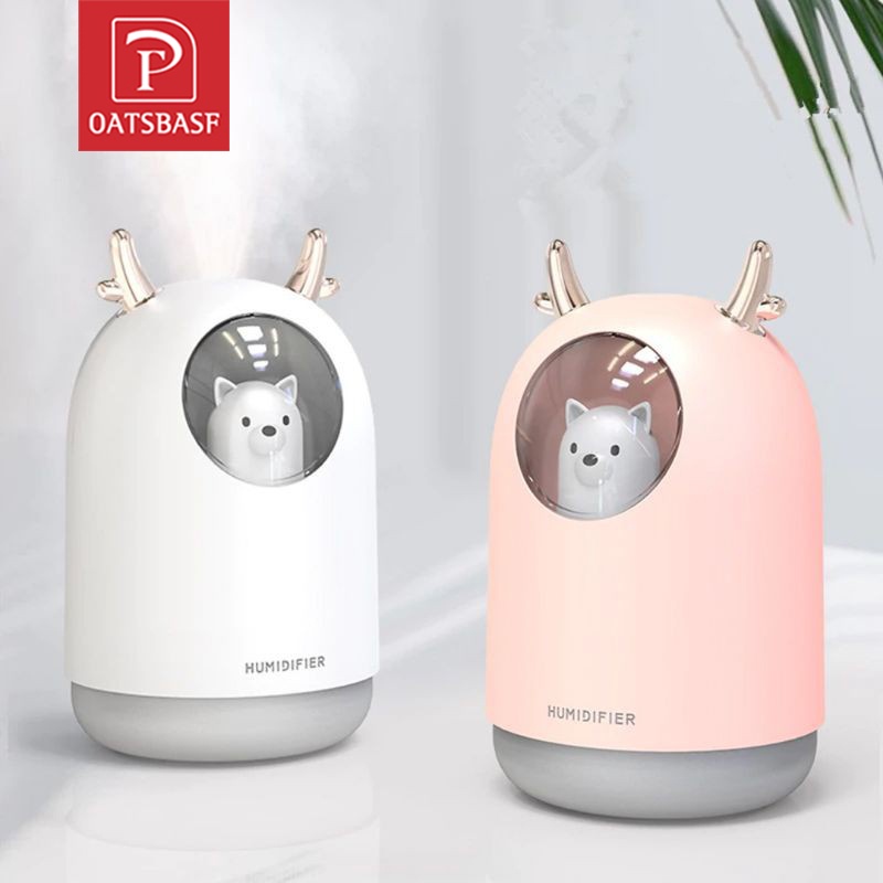 Oatsbasf 300mL 可愛寵物貓空氣加濕器迷你 USB 空氣擴散器超聲波車載空氣清新劑香薰噴霧器