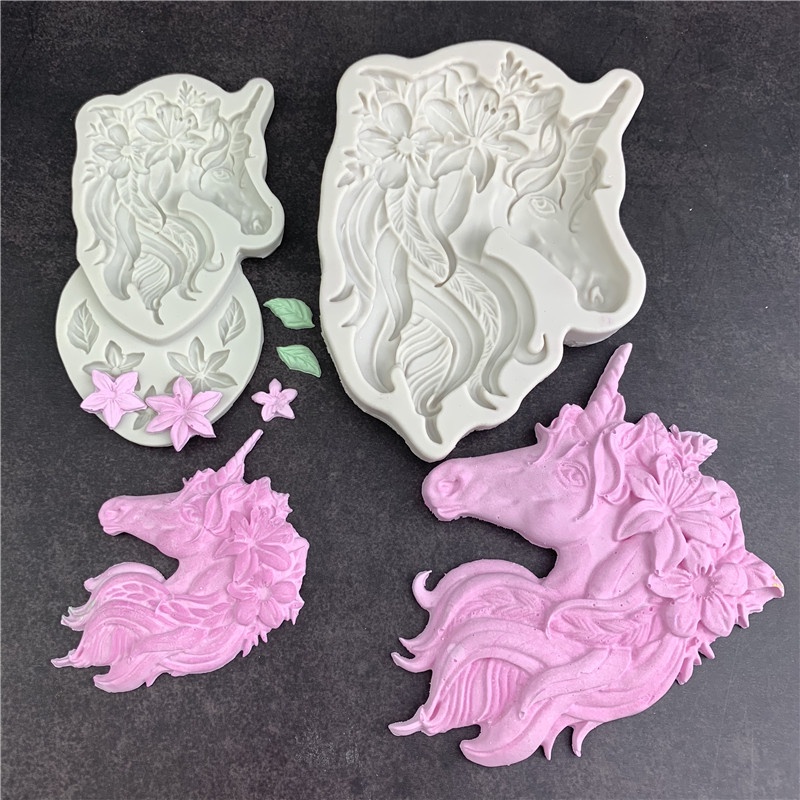 臺灣出貨 現貨 歐思麥烘焙 獨角獸飛馬造型翻糖巧克力矽膠模具烘焙蛋糕裝飾工具DIY滴膠模具（TT）