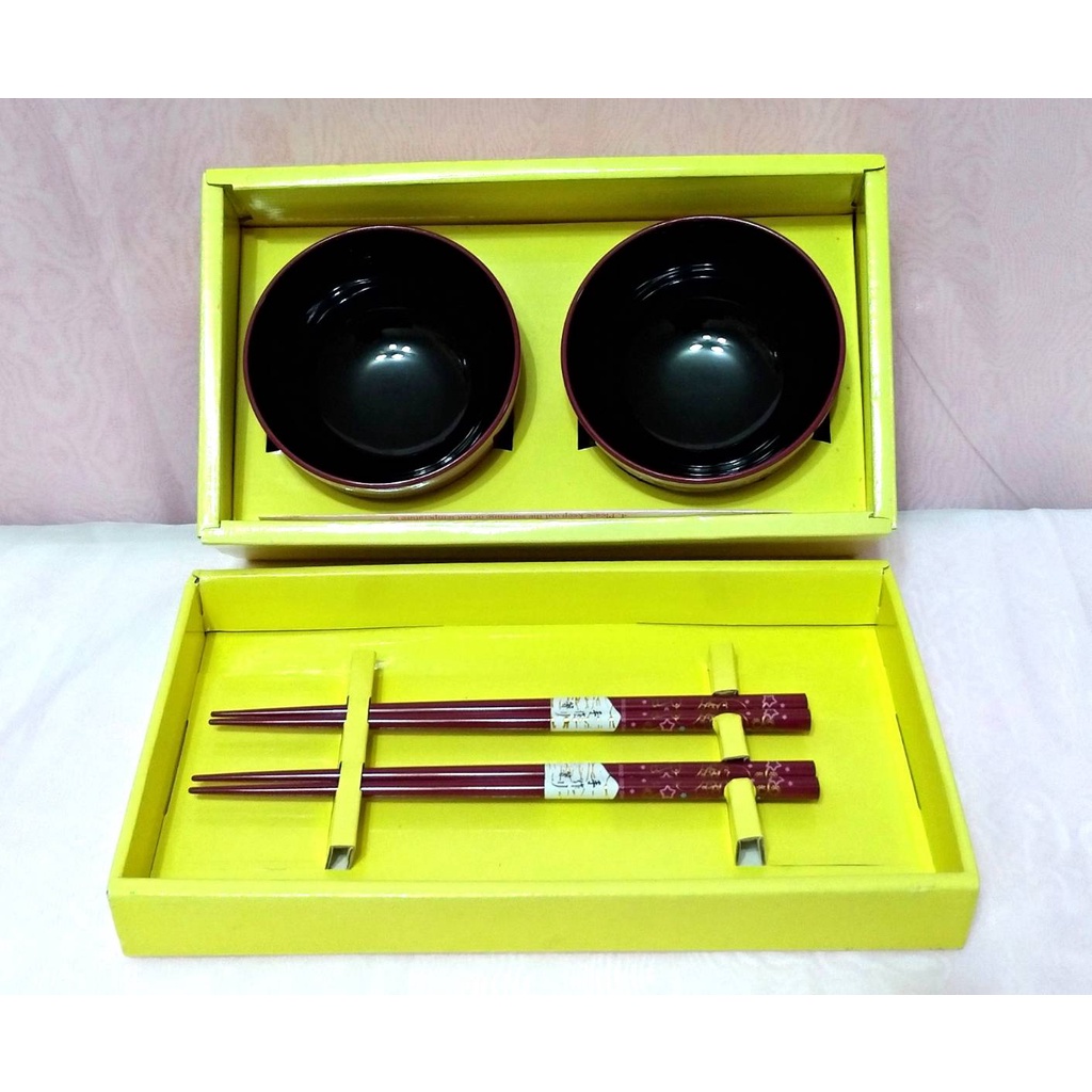2002年 日製雙子星 kikilala 漆器碗筷組