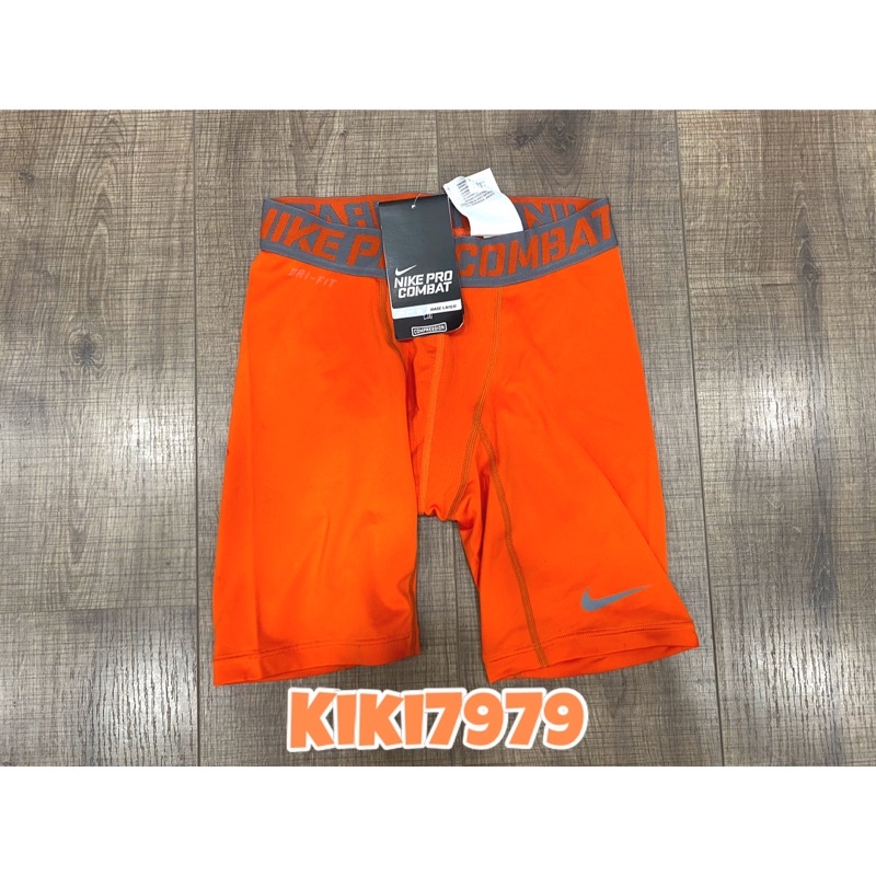 (絕版零碼M號）Nike Pro 短束褲 短緊身褲 橘色 台灣未發