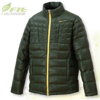 【FIT】男 輕量羽絨外套/防風.持續保暖.質輕/裡層與拉鍊撞色設計/附收納袋 墨綠色 EW1305