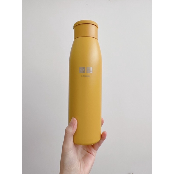 [全新] Uniqlo 黃色運動保溫瓶 600ml