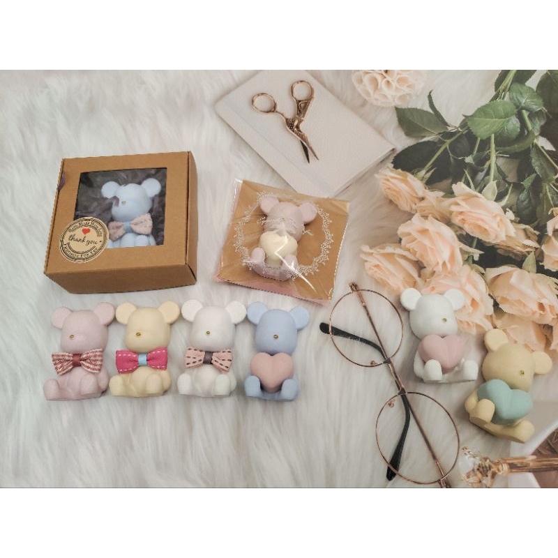 🐰［兔寶媽手作］2D暴力熊 擴香石 療癒小物 生日禮物 畢業禮物 情人節禮物 婚禮小物 桌上禮 聖誕節禮物