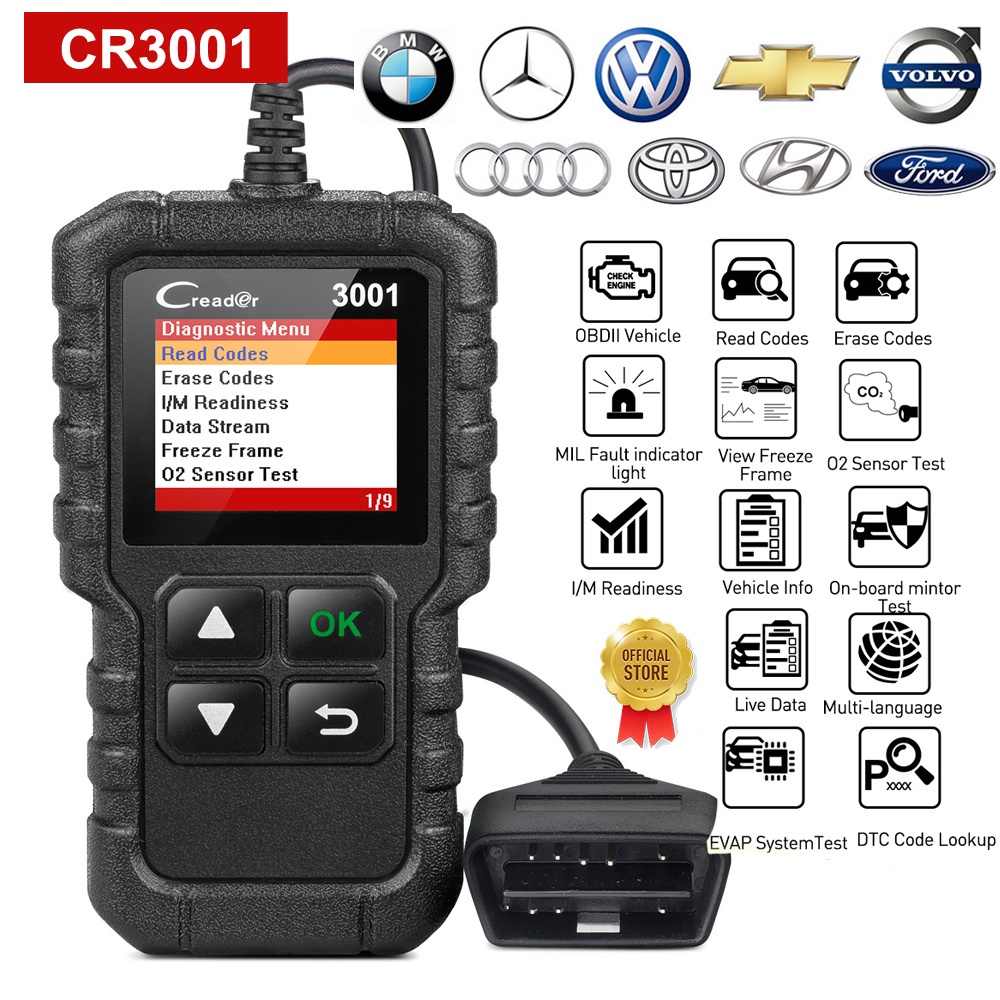 QP0003 X431 元徵LAUNCH X431 Creader /CR3001 OBD II全功 能讀碼卡海外英文版